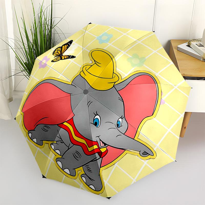 

Dumbo Themed Travel Umbrella-8 Ribs Automatic Opening and Closing, Portable Folding Design, Compact and Stylish Umbrella