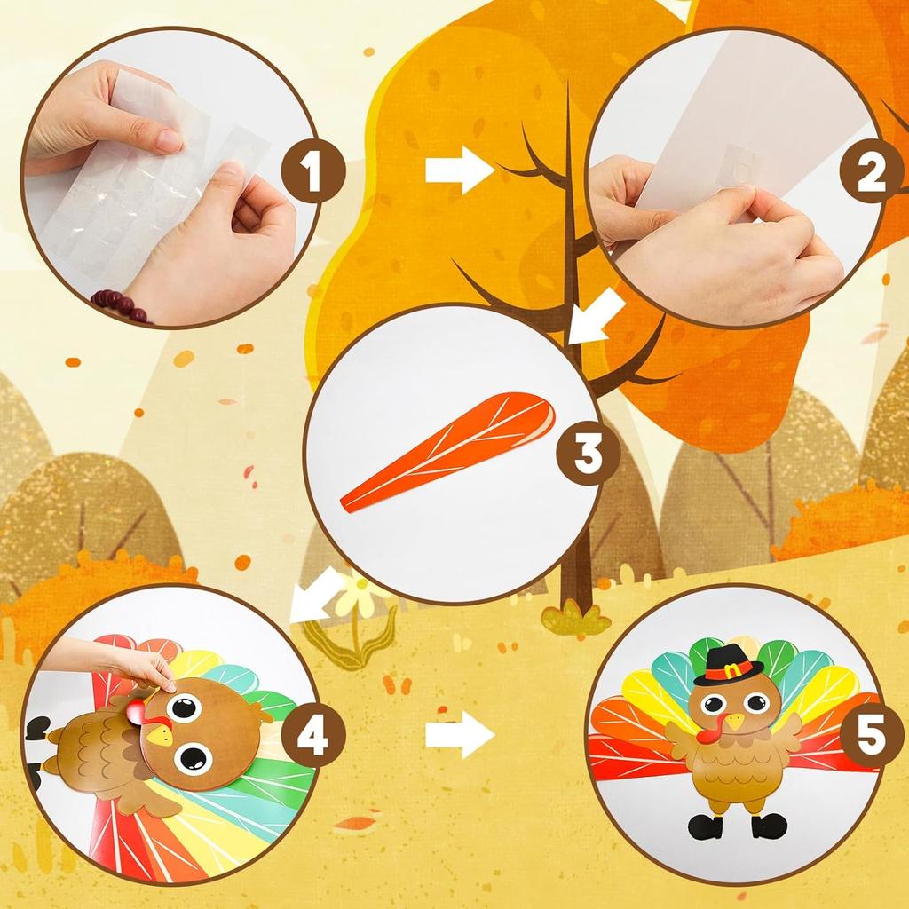 Ceiba Tree Turkey Bulletin Board Decoration Set Thanksgiving Turkey Cutouts Fall Classroom Decor School Supplies