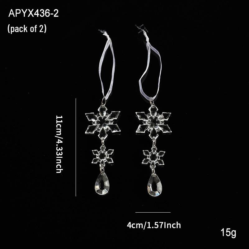 Clear Acrylic Snowflake & Icicle Ornament Set for Christmas Trees - Multiple Pack Available