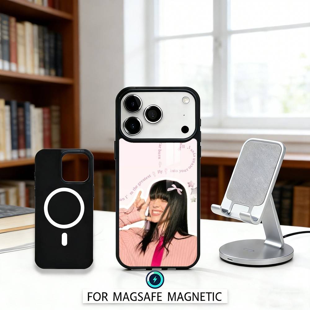

Чехол для телефона Singer B-Billie L-lovely E-EilishS Магнитный Для iPhone17 16 15 14 13 12 Pro Max Для Magsafe Беспроводная зарядка Обложка iPhone15Plus