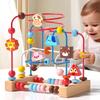 Jouets Montessori Bébé Roller Coaster en Bois Labyrinthe de Perles Jeune Enfant Apprentissage Précoce Puzzle Éducatif Jouet Mathématique pour Enfants 1 2 3 Ans