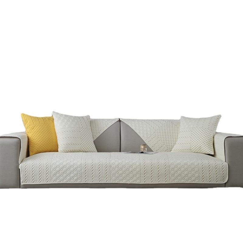 Four-season Universal Washed Cotton Quilted Geometric Sofa Cushion Modern Simple Non-pilling Non-slip Sofa Cushion Towel