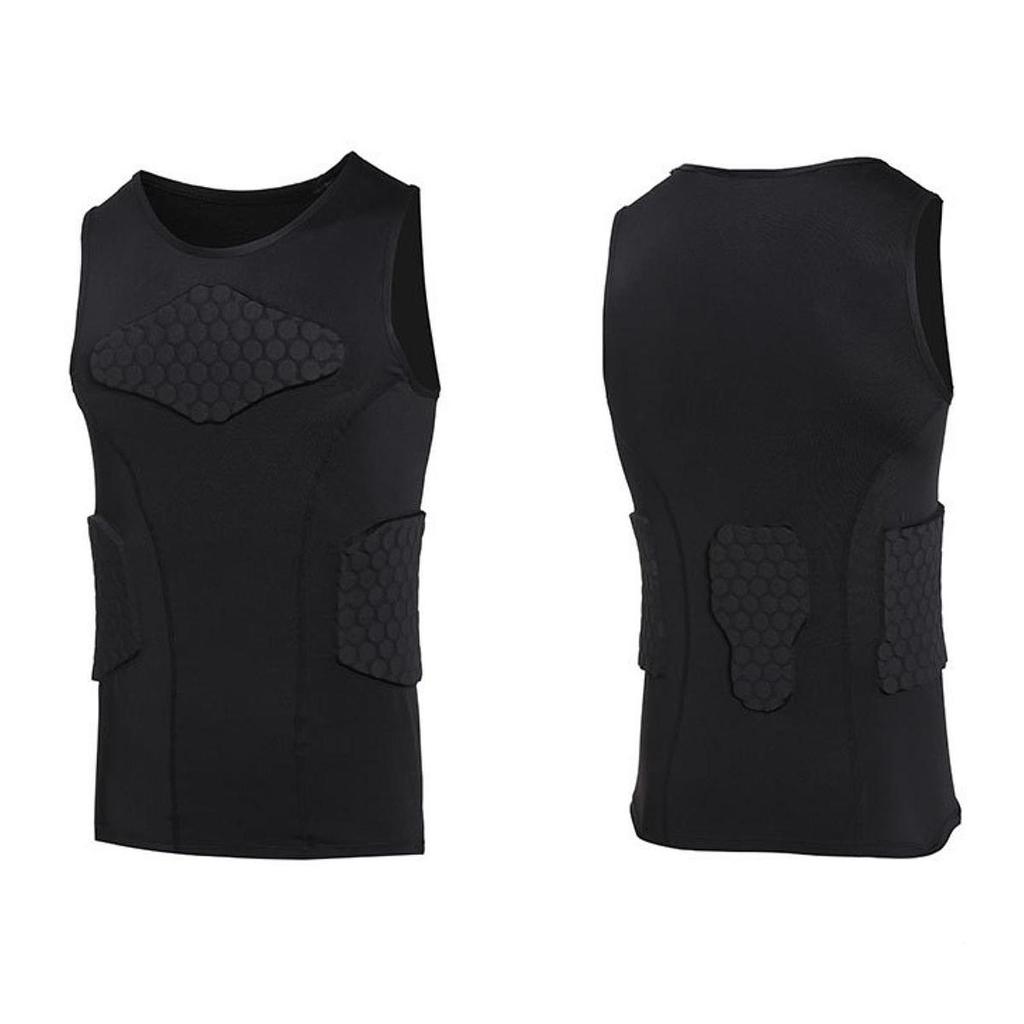 Gepolsterte Schutzweste für Herren, Bequeme Kompressionsweste, Rippenschutz für die Brust