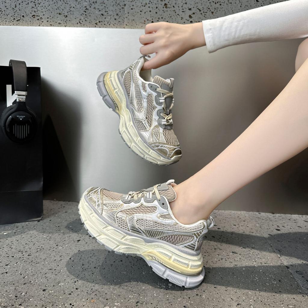 Retro old dad shoes women's catwalk models versatile thick-soled heightening sports and leisure shoes running shoes tide