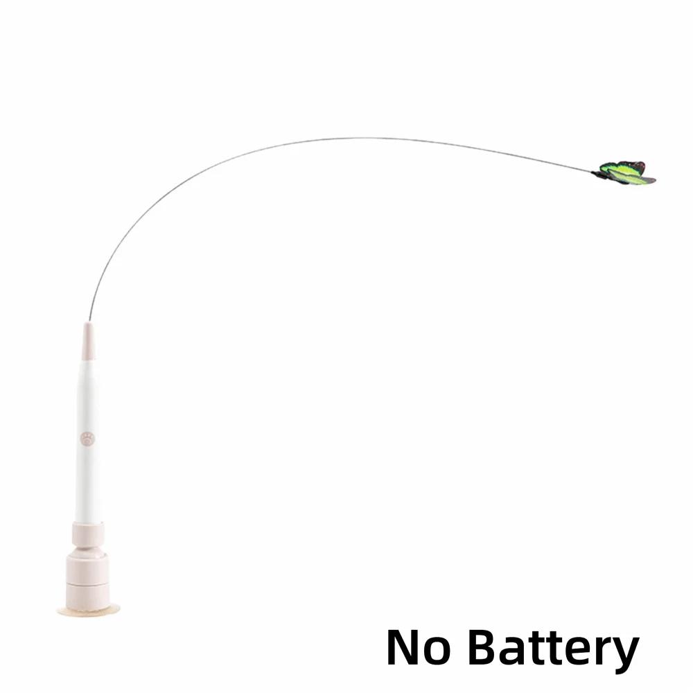 Switchable Butterfly Pattern Cat Teasing Stick Interactive Self-hilarity Relieves Automatic Cat Teaser 360° Swivel
