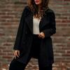 Turndown Collar Trench Women Coat Windbreaker Fitted Clothes Femme Loose Cloak Woolen Double-breasted Coat Outwear