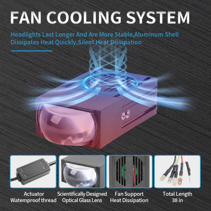 2.5-inch Bi-Led Projector Car Grille Light Spotlight 9-60V Motorcycle Axiliary Dual Beam Running Light Off-road Work Fog Lamp