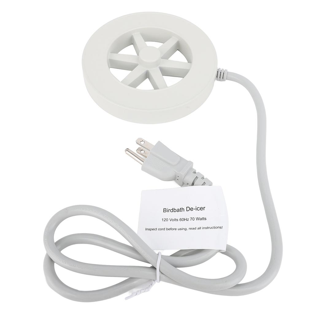 Bird Bath Heater 70W Thermostatically Controlled Aluminum Alloy Birdbath Deicer for Winter US Plug