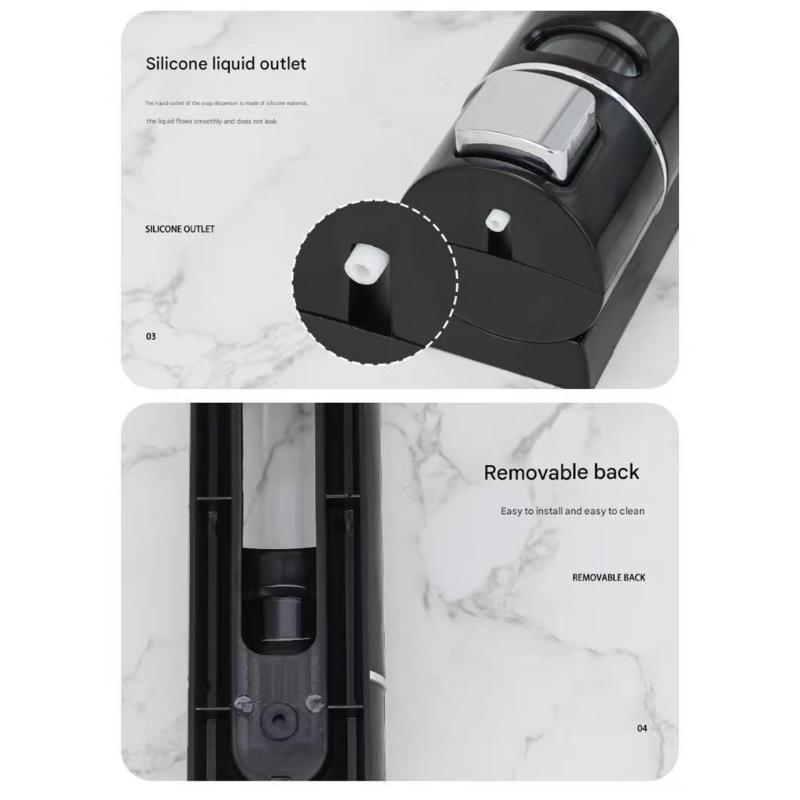 Manual Press Shampoo Bottle Wall Mounted Dispenser With ABS Precise Liquid Control Bathroom Organizer