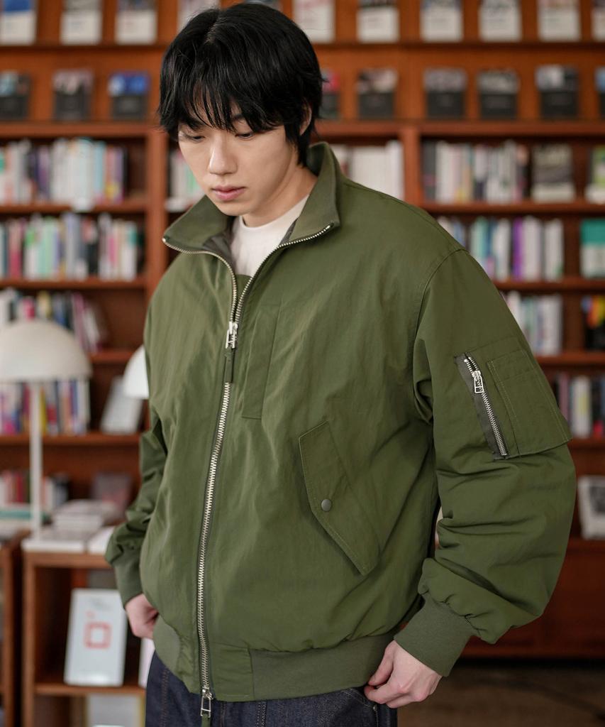 Jemut Retain Ma-1 Bomber Jacket Khaki Oyjk2598