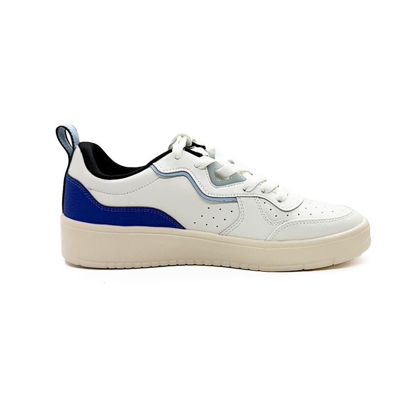 Li Ning Qingchao Abrasion Resistant Lightweight Slip Resistant Low top Skateboard Shoes Men's White Blue AGCV237-3