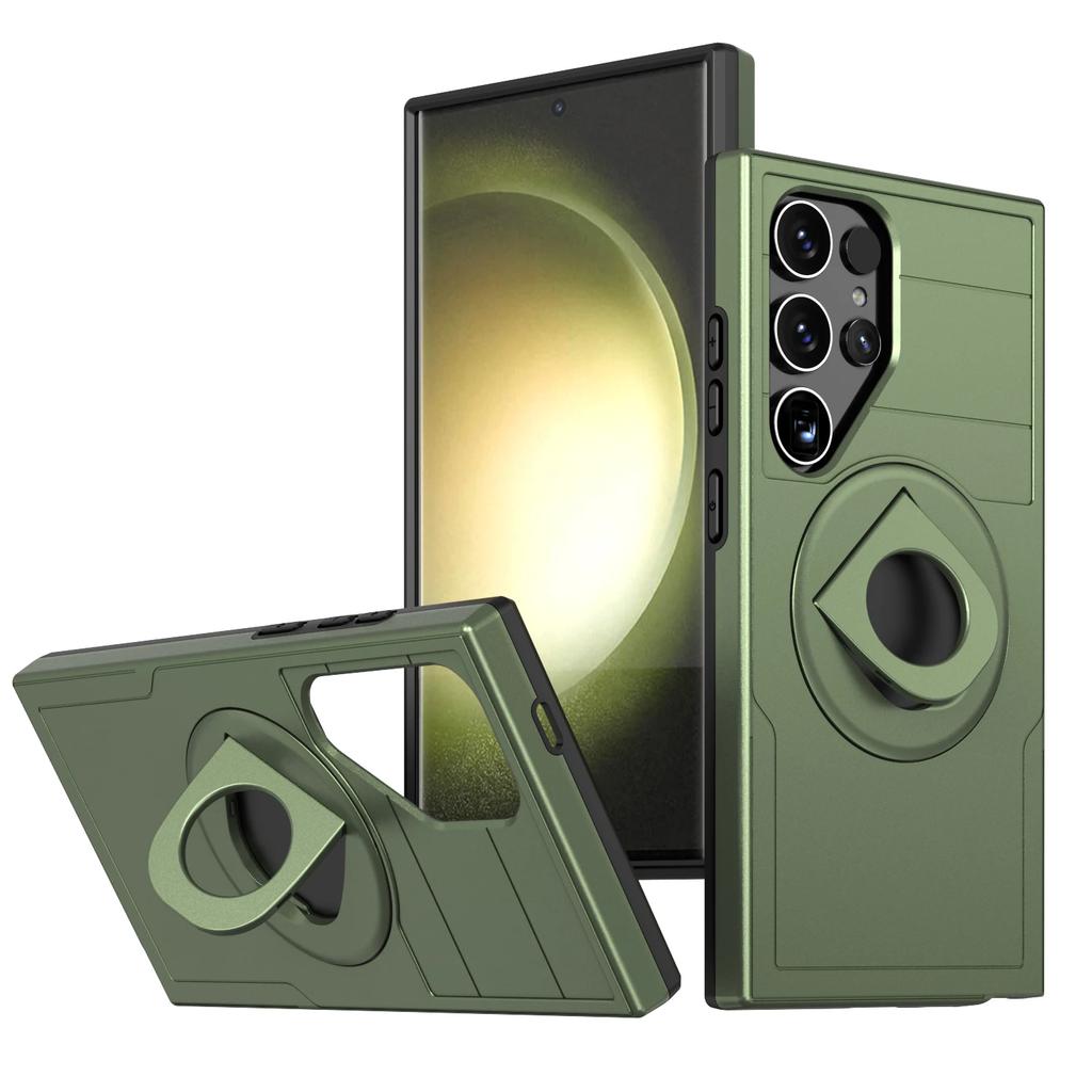 Heavy-duty Armored 2-in-1 Fall-proof Case for Samsung Galaxy S25 Ultra S24 FE S25 S24 Plus Magnetic Ring Stand Phone Case