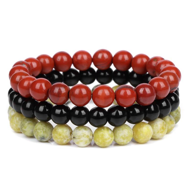

8mm natural stone bead bracelet for men, rose quartz and agate stone combination bracelet, women s bangle