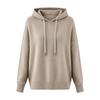 Women Hooded Sweater Adjustable Drawstring Long Sleeve Loose Fit Knitting Top Fall Winter Pullover
