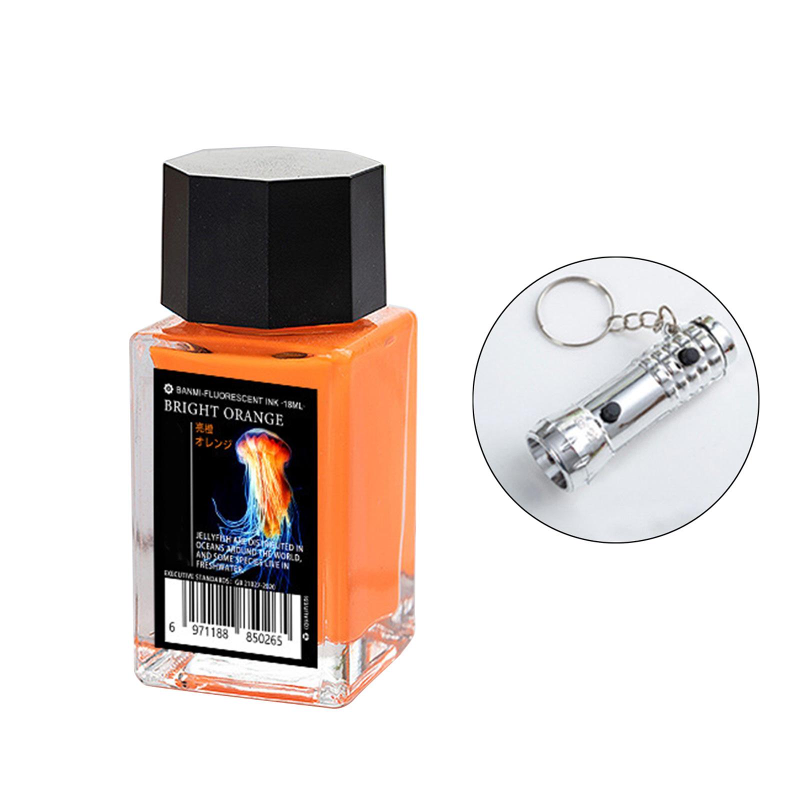 

Красочные невидимые чернила для иллюстраций, рисунков, каллиграфии, письма, 18 мл, чернила для каллиграфии с УФ-светом для окунания пера оранжевый