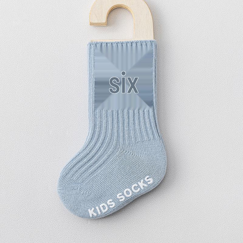 

Носки из гребенного хлопка, нескользящие, до середины икры, для младенцев, малышей, мальчиков и девочек S 0-1 years, Foot length 9-11CM синий