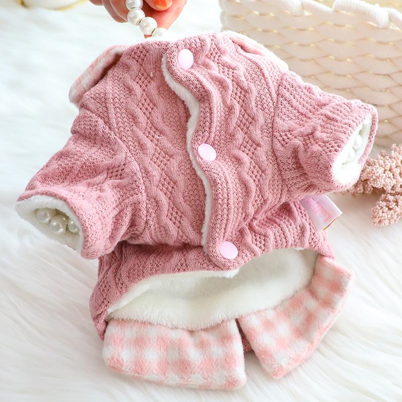 Plaid Dog Sweater, Warm Dog Jumper, Coat, Fannel Inside, Teddy, Poodle, XS, S, M, L, XL