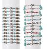 Pack of 12 Adjustable Handcrafted Turtles Bracelet Set Fashion Wristbands with Turquoise Crystal Wood Bead Details