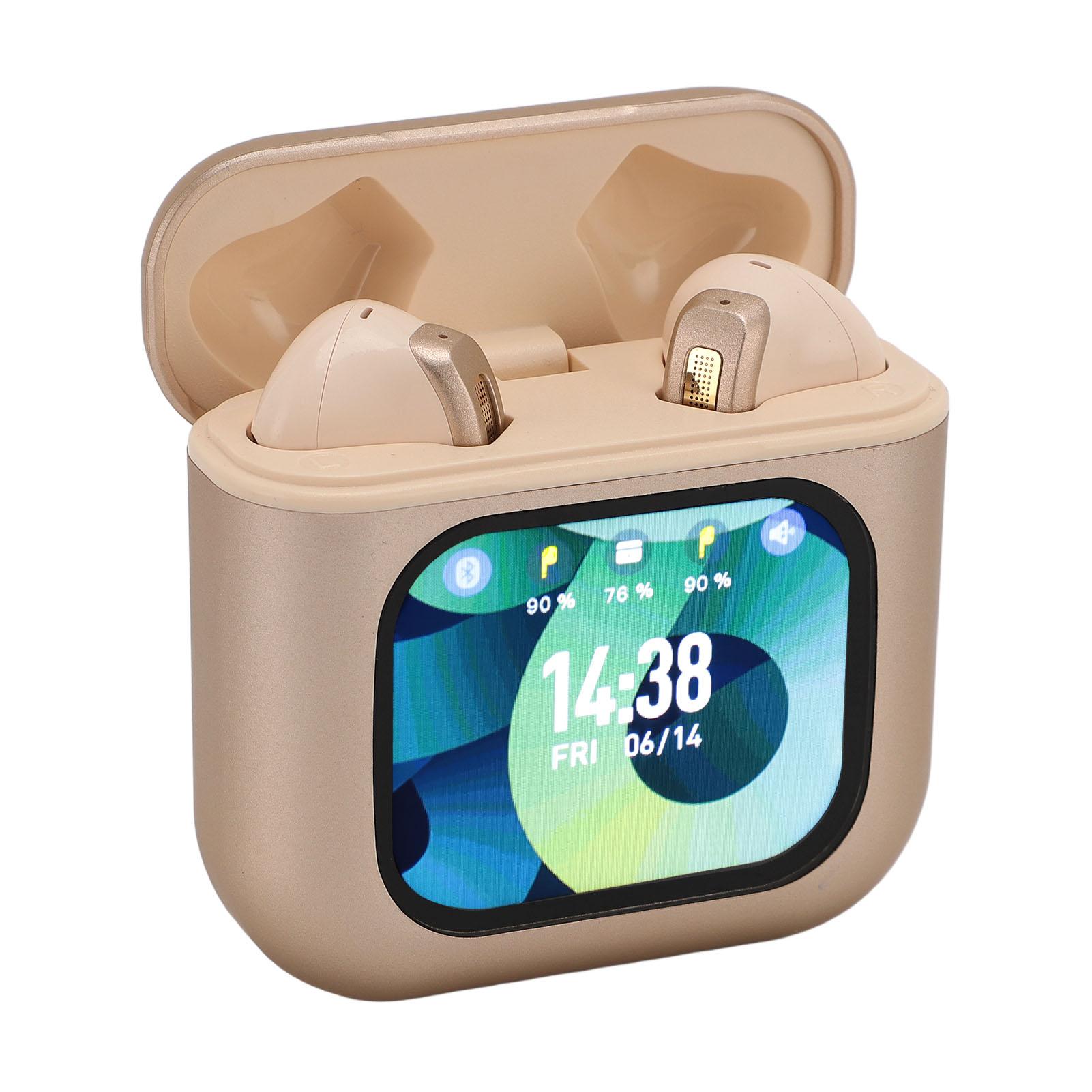 

Беспроводные наушники с сенсорным экраном, зарядный футляр, полувкладыши, ENC, шумоподавление, тип C золотой