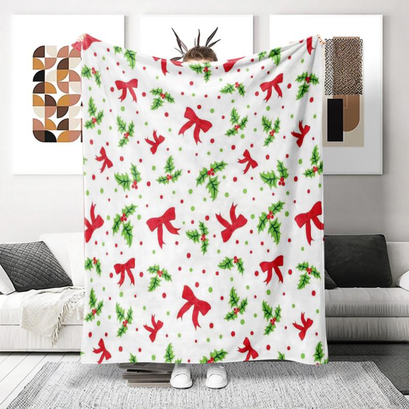 Candy Cane Star Xmas Full Print Throw Blanket,Warm Living Room,Lap Cover,Birthday Anniversary Home Casual Gathering Present