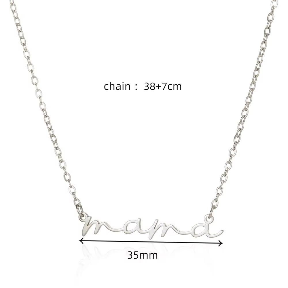 Mama Letters Pendant Necklace For Women Gold Color Stainless Steel Clavicle Chain Choker Female Fashion Jewelry Mom Gifts