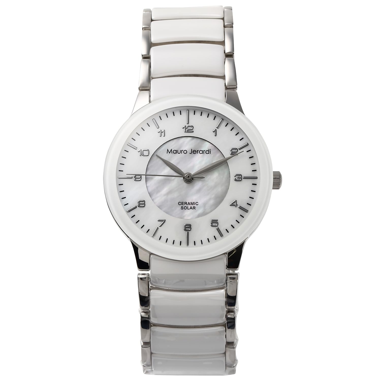 

Mauro Geraldi Men s Solar Ceramic Watch with Mother-of-Pearl Dial and 3 ATM Water Resistance, MJ043-3
