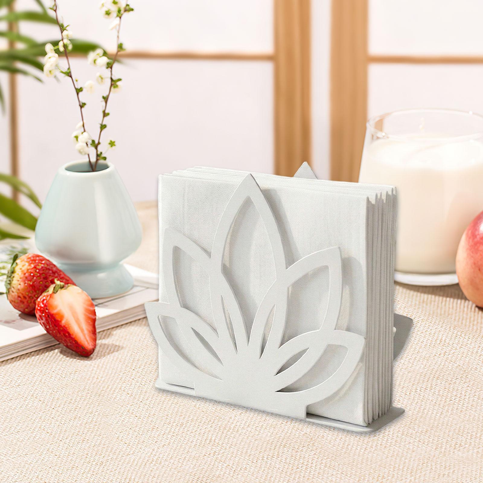 

Napkin Holder Dispenser Decorative Nordic Style Convenient Metal Tissue Holder for Coffee Bar Restaurant Home Party Kitchen белый