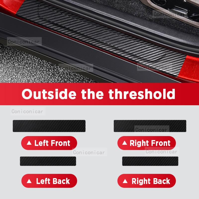 

Car Carbon Fiber Door Sill Sticker For BYD HAN DM-i EV 2025 Threshold Pedal Anti-scratch Interior Decoration Accessories