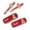 New Year Headwear Red Rhinestone Hairpin Animal Zodiac Dragon Hair Clip Creative   Daily