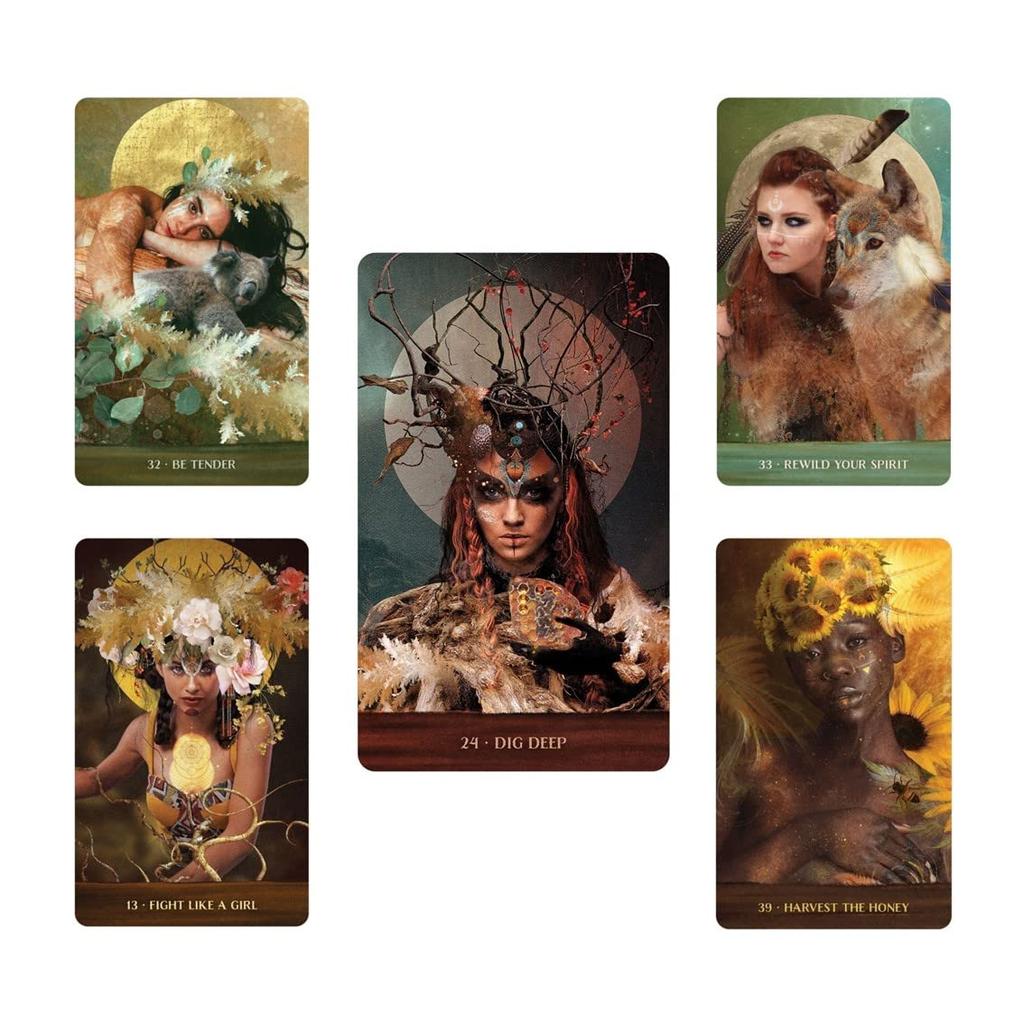 Kancharo Oracle Card Set of 44 Tarot Cards [Wild Woman Rising] Includes Japanese Oracle Card Basic Instructions & Pouch (Authentic)