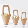 10Pcs with Handle Kraft Paper Tote Handheld Flower Basket Large Capacity Flower Paper Box Bouquet Tote Reusable Folding Gift Box