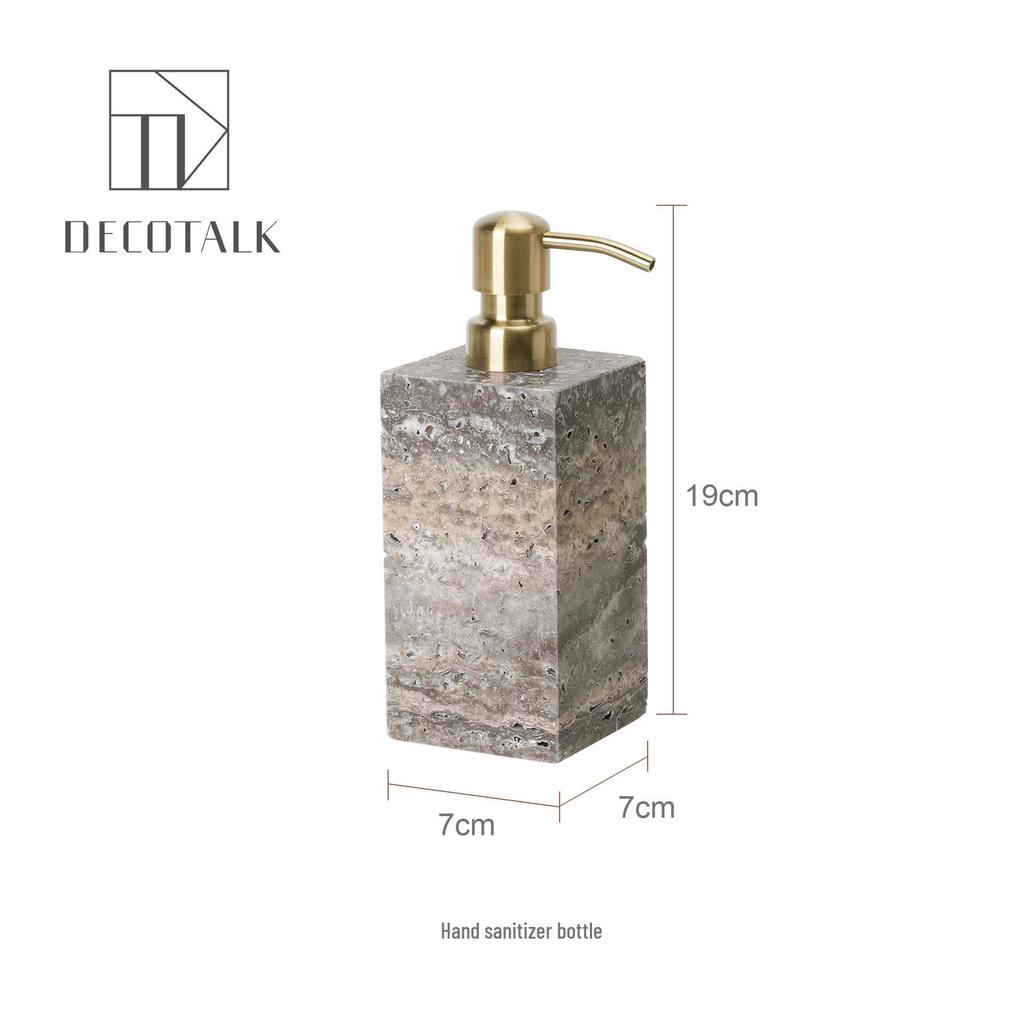 Set da Bagno Travertino Grigio Argento Wabi-Sabi: Vassoio e Decorazione per Lavabo.