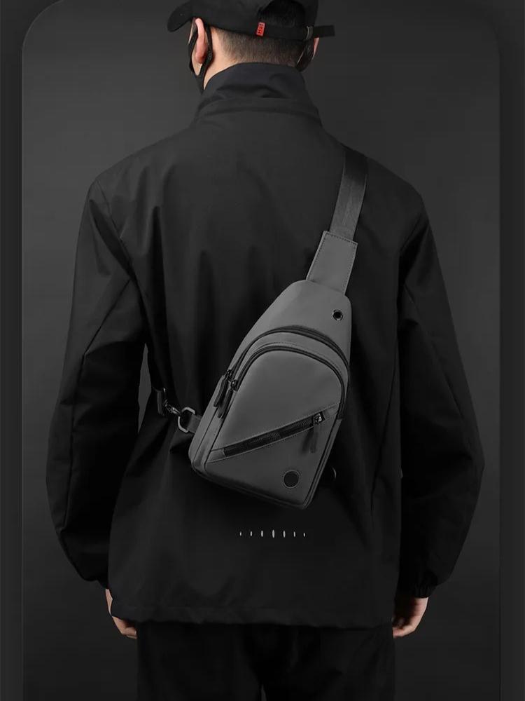 Men High Quality Large Capacity Nylon Chest Bag Outdoor Hiking Travel Crossbody Bag Waterproof Shoulder Sling Backpack