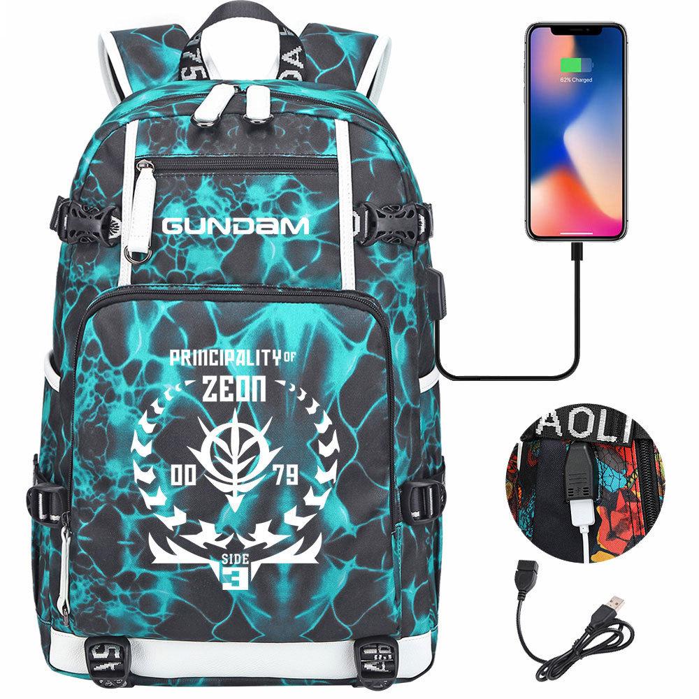 Nuovo Zaino Scolastico Stampato Mobile Suit Gundam per Studenti Adolescenti Uomo Donna Zaino da Viaggio Grande Capacità per il Tempo Libero