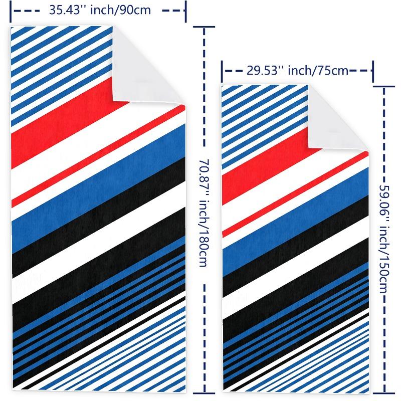 Color Blocking Diagonal Stripe Splicing Beach Towel, Ultra-fine Fiber Absorbent Bath Towel, Swimming Pool Special Large Towel