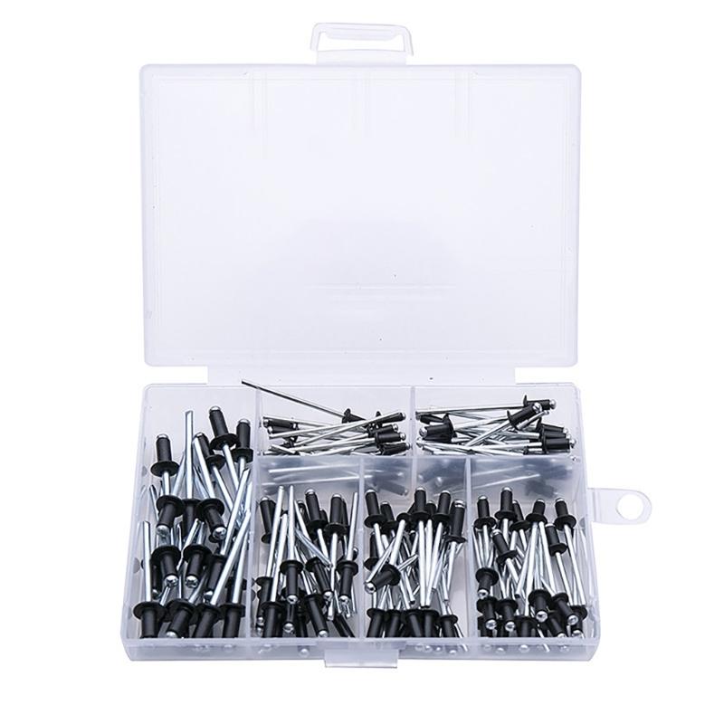 385pcs Metal Blind Rivets Assortment Large Flanges Designs Heavy Duty Fasteners Simple Installation for Secure Fastening