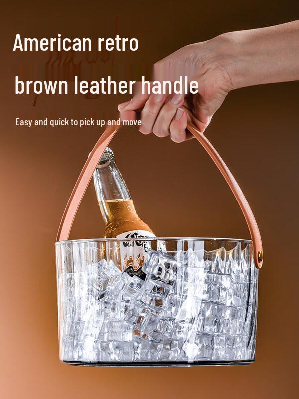 ZISIZ Transparent Glass Ice Bucket