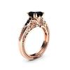 Elegant Black Gradient Zircon Ring with Full Diamond Inlay
