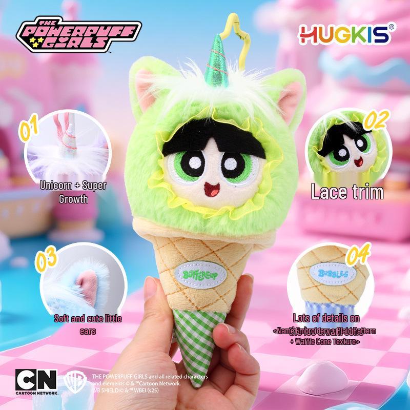 Powerpuff Girls Unicorn Ice Cream Plush Keychain Toy Gift