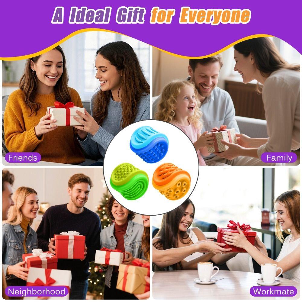 3 Pack Textured Surface Sensory Fidget Toys Double Sided Fidget Ball  Autism Support