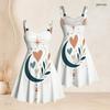 Women Plus Size Spaghetti Strap Off Shoulder Dress Constellation Shooting Star Celestial Print Swing Dress