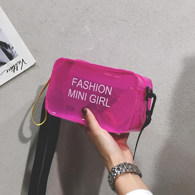 Women Fashion Clear Sweet Purses Candy Color Messenger Bag Crossbody Bags Shoulder Bag Transparent Jelly Bag