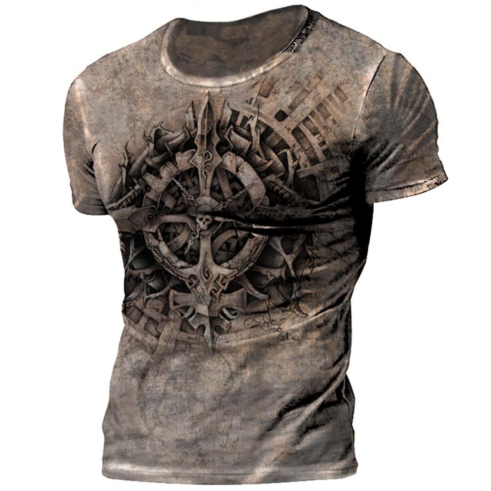 Summer T-Shirt Men Vintage Print 3D American Route 66 T Shirt Short Sleeve Tee Tops Oversized Shirt Loose Male Clothing