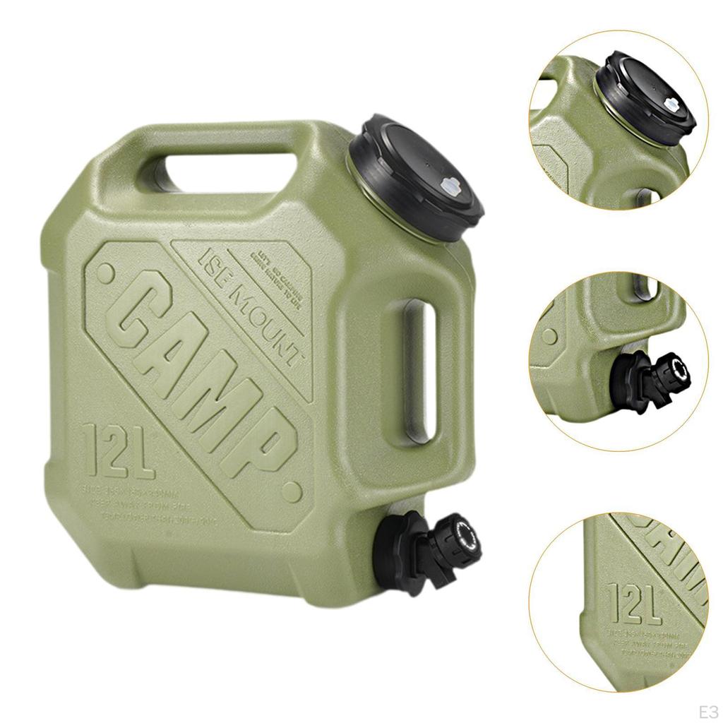 Water Container with Faucet Camping Storage Carrier Jug for Fishing RV Black