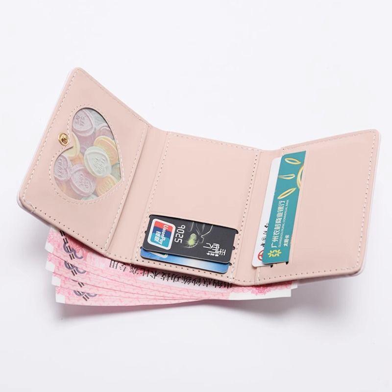 Women's Cute Cartoon Cat Trifold Wallet: Small, Fresh Multi-Card Slot Coin Purse