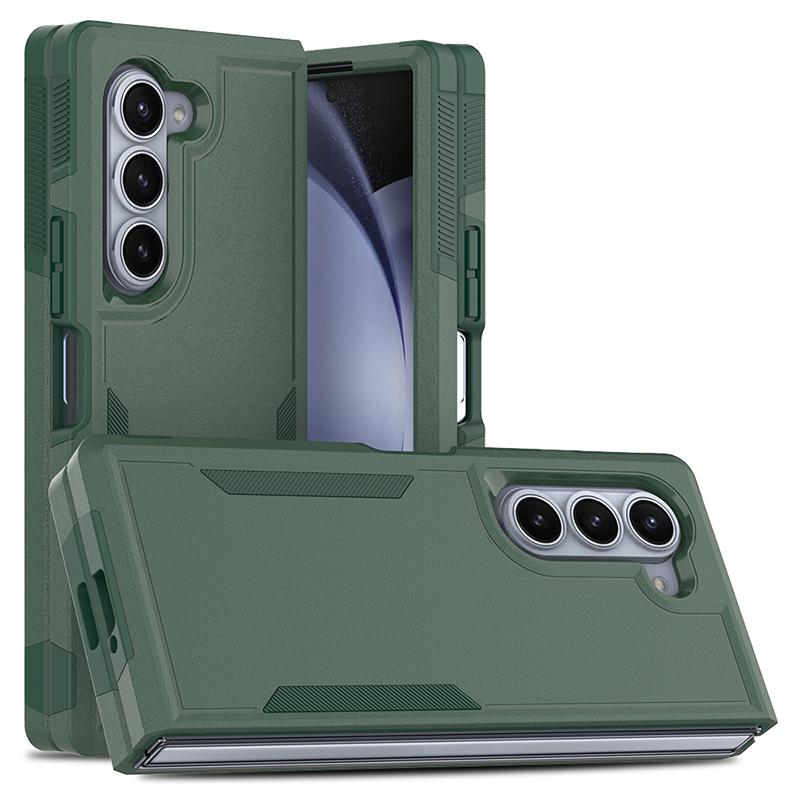 

For Samsung Galaxy Z Fold6 5G Case Protective 2-in-1 PC+TPU Phone Cover Dark Green