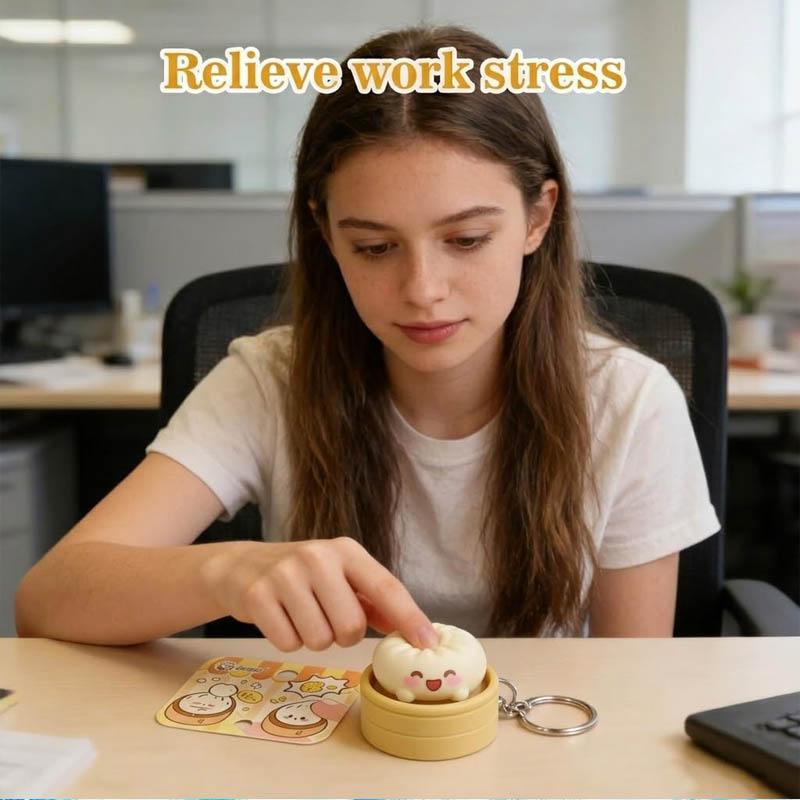 1-20PCS Simulated Steamed Bun Squishy Keychain Toy Slow Rising Stress Relief Decompression Fidget Pendant for Adults