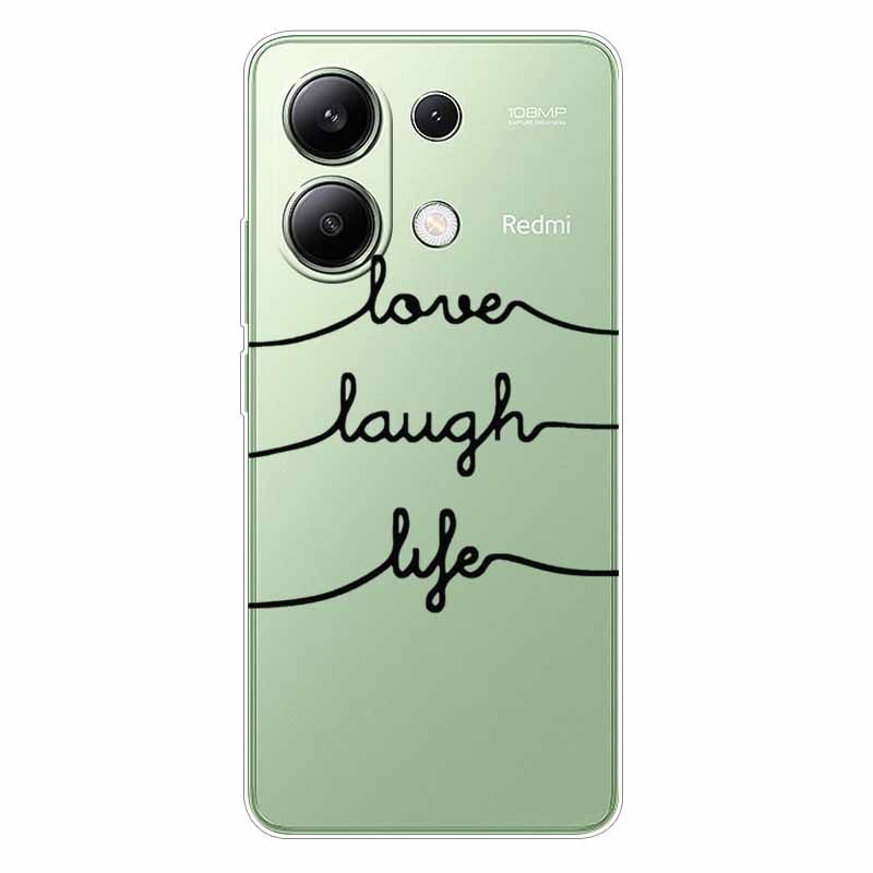 For Xiaomi Redmi Note 13 4G Case TPU Clear Soft Cute Girl Paint Cover For Redmi Note 13 4G Case Note13 Transparent Silicone