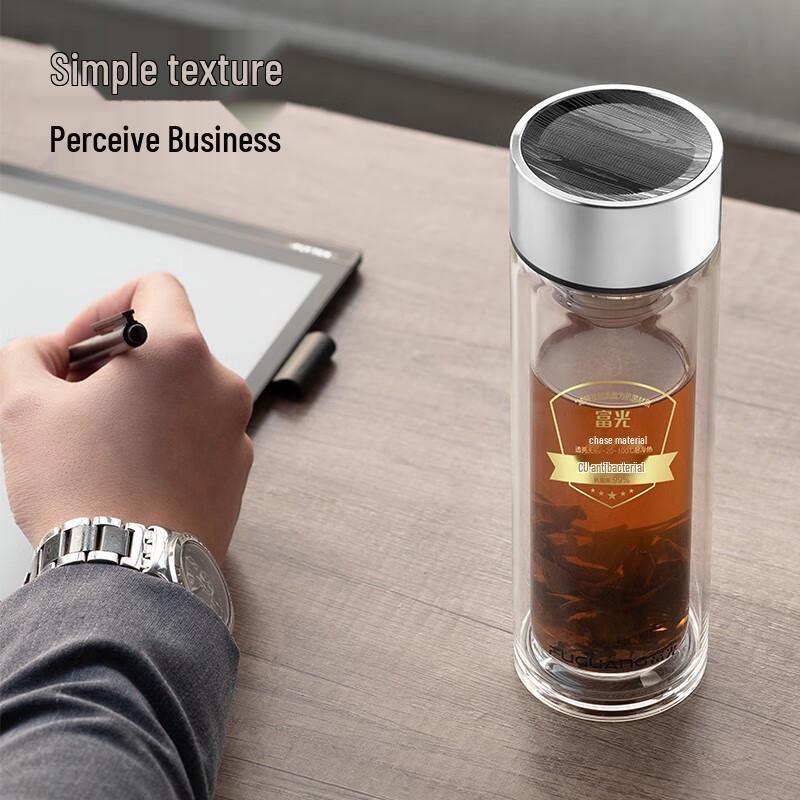 FUGUANG Mingyi Anti-bacterial Double-Layer Glass Tea Cup