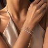 2pcs Stainless Steel Bracelets Set, Minimalist Elegant Bead Round Snake Chain Bracelet, Luxury Zircon Tennis Chain Wristband
